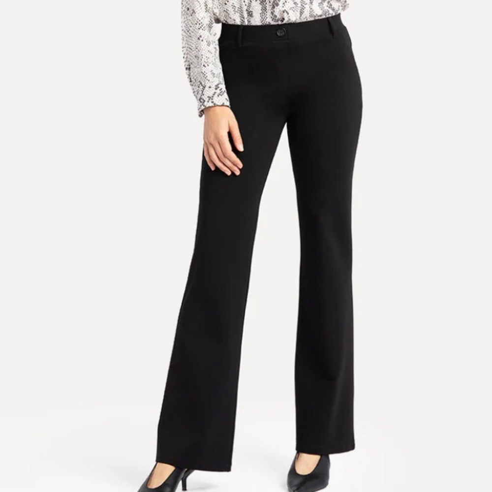 Betabrand Boot-Cut | Classic Dress Pant Yoga Pants (Black) Medium